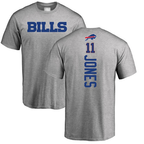 Men NFL Buffalo Bills #11 Zay Jones Ash Backer T Shirt